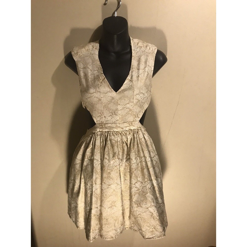 Xtaren Gold Cutout Dress Fits Size Small